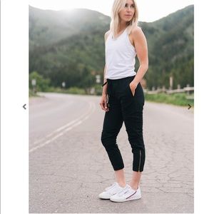 ZYIA Black Everywhere Zipper Jogger